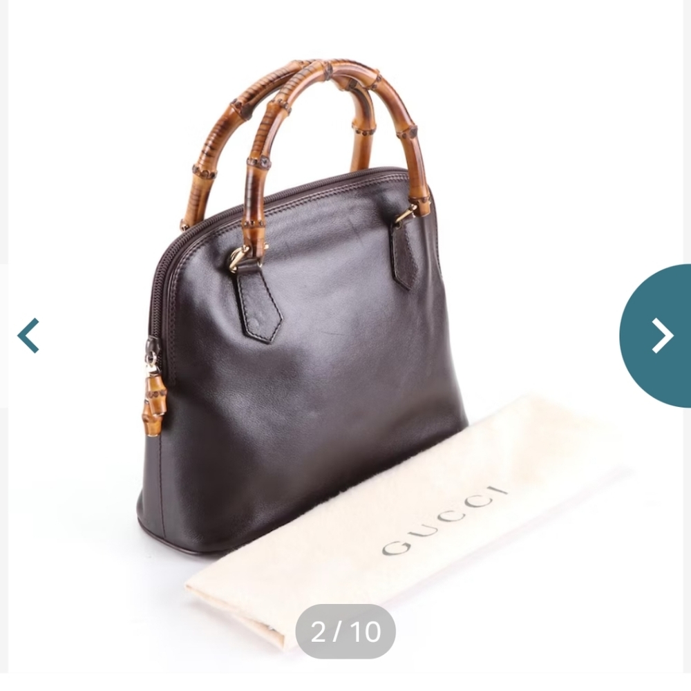 Gucci Small Bamboo Domed Handbag in Brown Leather - Picture 2 of 6